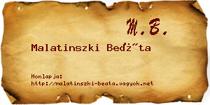 Malatinszki Beáta névjegykártya