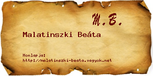 Malatinszki Beáta névjegykártya